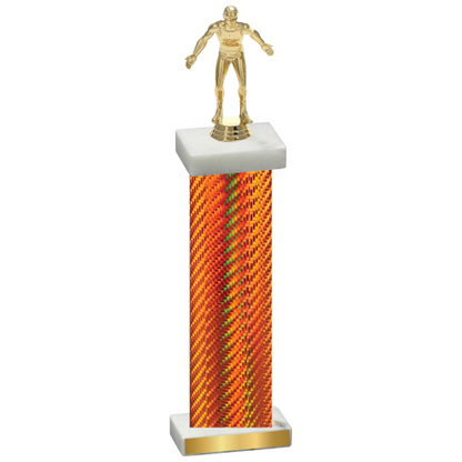 Single Orange Carbon Fiber Wrestling Trophy