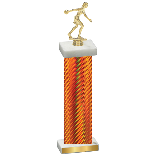 Single Orange Carbon Fiber Bowling Trophy