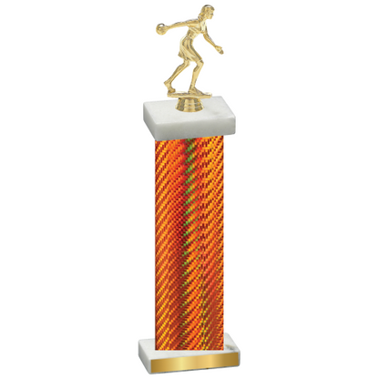 Single Orange Carbon Fiber Bowling Trophy