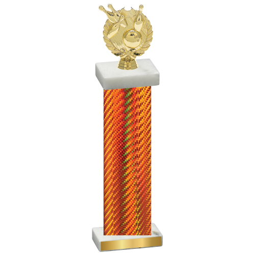 Single Orange Carbon Fiber Bowling Trophy