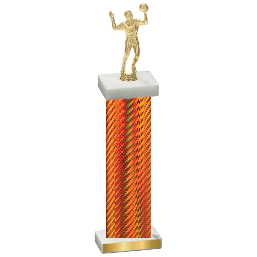 Single Orange Carbon Fiber Volleyball Trophy