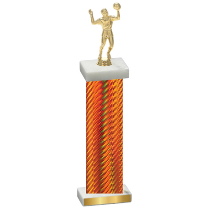 Single Orange Carbon Fiber Volleyball Trophy