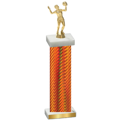 Single Orange Carbon Fiber Volleyball Trophy