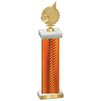 Single Orange Carbon Fiber Volleyball Trophy