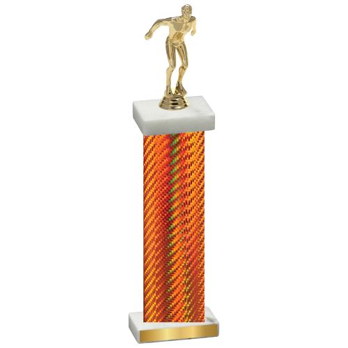 Single Orange Carbon Fiber Swimming Trophy