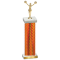 Single Orange Carbon Fiber Cheerleading Trophy
