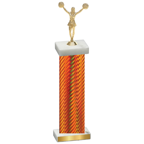 Single Orange Carbon Fiber Cheerleading Trophy