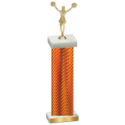 Single Orange Carbon Fiber Cheerleading Trophy