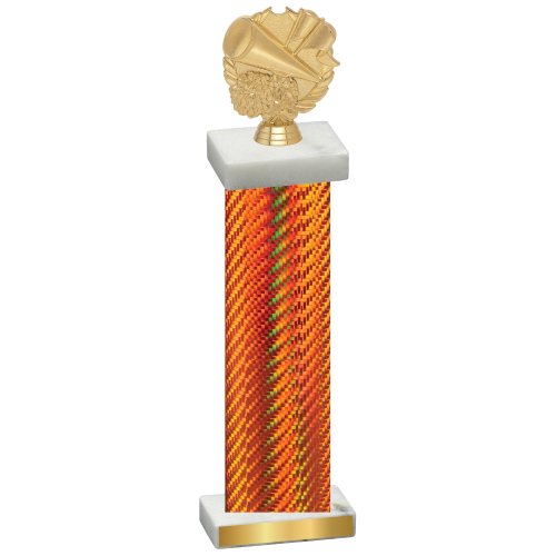 Single Orange Carbon Fiber Cheerleading Trophy