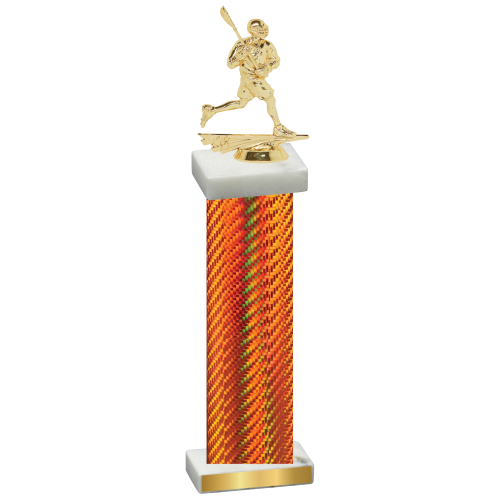 Single Orange Carbon Fiber Lacrosse Trophy