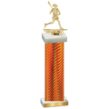 Single Orange Carbon Fiber Lacrosse Trophy