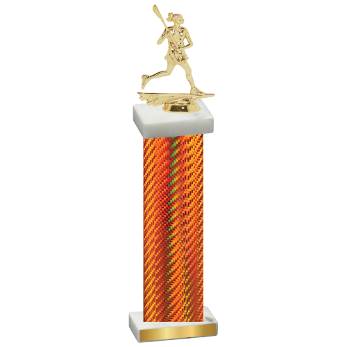 Single Orange Carbon Fiber Lacrosse Trophy