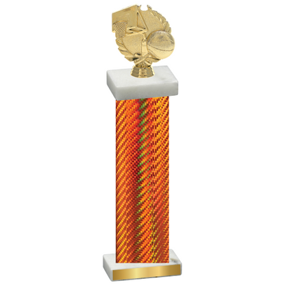 Single Orange Carbon Fiber Basketball Trophy