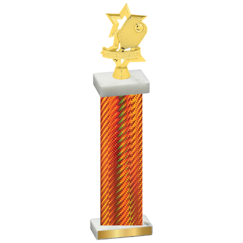 Single Orange Carbon Fiber Pickleball Trophy