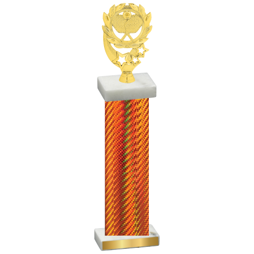 Single Orange Carbon Fiber Pickleball Trophy