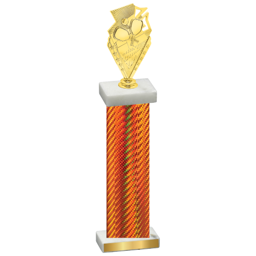 Single Orange Carbon Fiber Pickleball Trophy