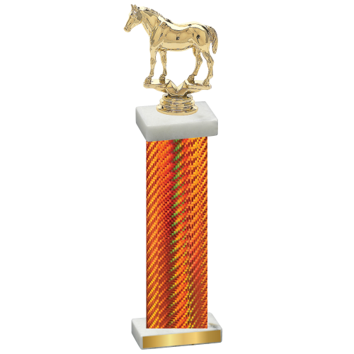 Single Orange Carbon Fiber Horses Trophy