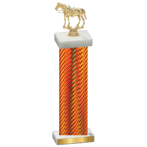 Single Orange Carbon Fiber Horses Trophy