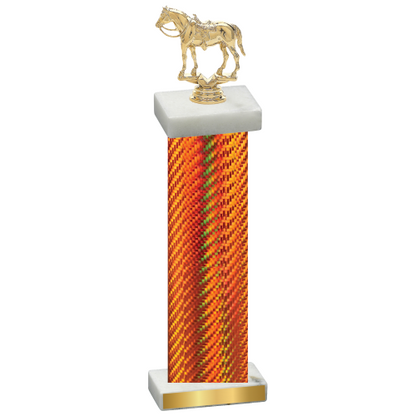 Single Orange Carbon Fiber Horses Trophy