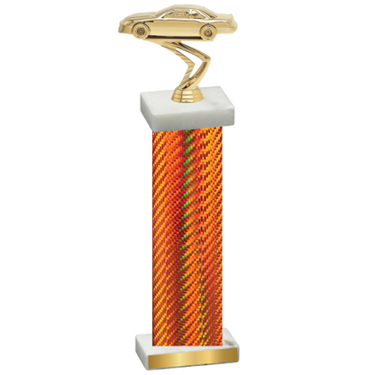 Single Orange Carbon Fiber Cars Trophy