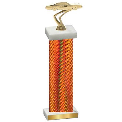 Single Orange Carbon Fiber Cars Trophy