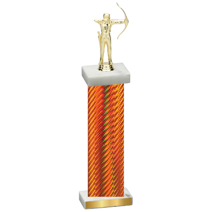 Single Orange Carbon Fiber Archery Trophy