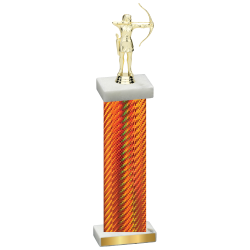 Single Orange Carbon Fiber Archery Trophy