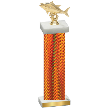 Single Orange Carbon Fiber Fishing Trophy