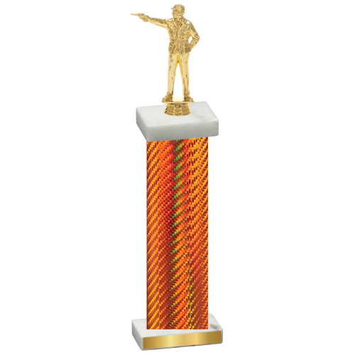 Single Orange Carbon Fiber Shooter Trophy