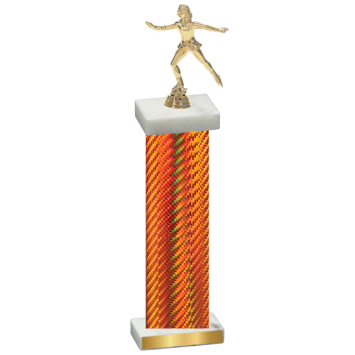 Single Orange Carbon Fiber Skater Trophy