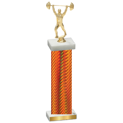 Single Orange Carbon Fiber Weights Trophy