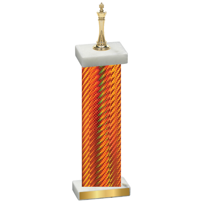 Single Orange Carbon Fiber Chess Trophy