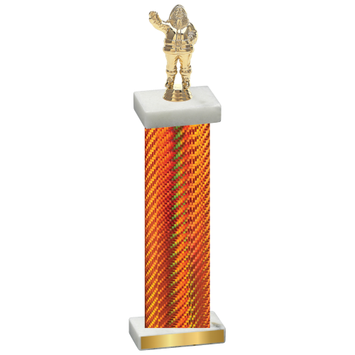 Single Orange Carbon Fiber Holiday Trophy