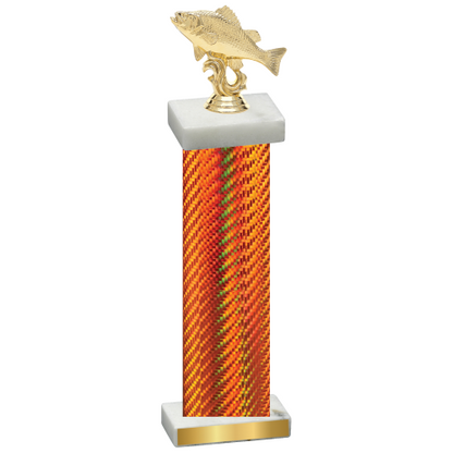 Single Orange Carbon Fiber Fishing Trophy