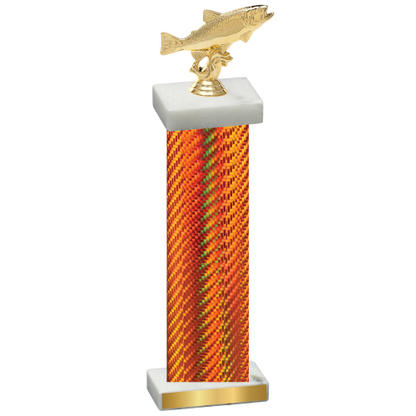 Single Orange Carbon Fiber Fishing Trophy