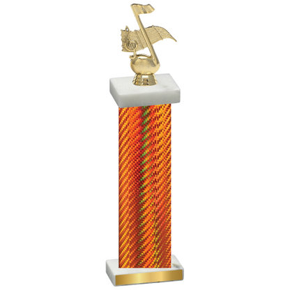 Single Orange Carbon Fiber Music Trophy