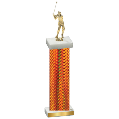 Single Orange Carbon Fiber Golf Trophy