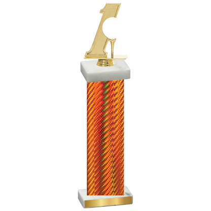 Single Orange Carbon Fiber Golf Trophy