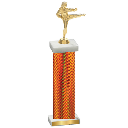 Single Orange Carbon Fiber Karate Trophy