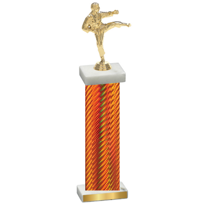 Single Orange Carbon Fiber Karate Trophy