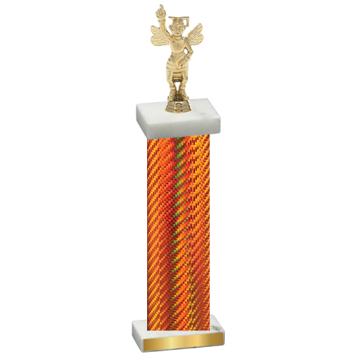 Single Orange Carbon Fiber Academics Trophy