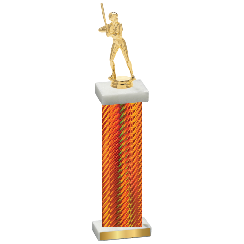 Single Orange Carbon Fiber Softball Trophy