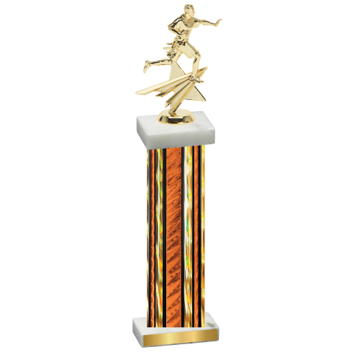 Single Orange Glacier Flag Football Trophy