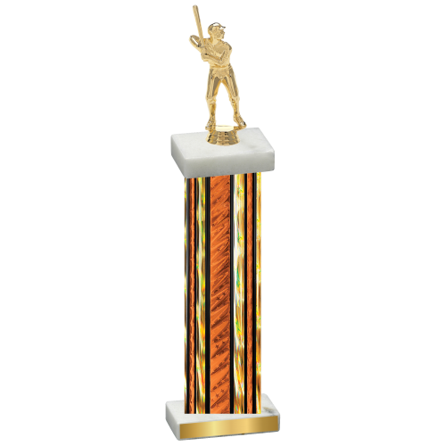 Single Orange Glacier Baseball Trophy