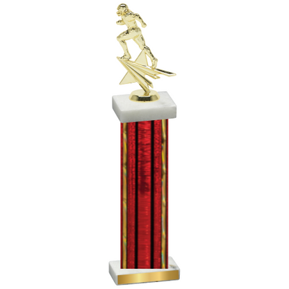 Single Red Glacier Football Trophy