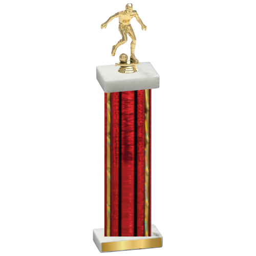 Single Red Glacier Soccer Trophy