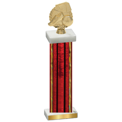 Single Red Glacier Soccer Trophy