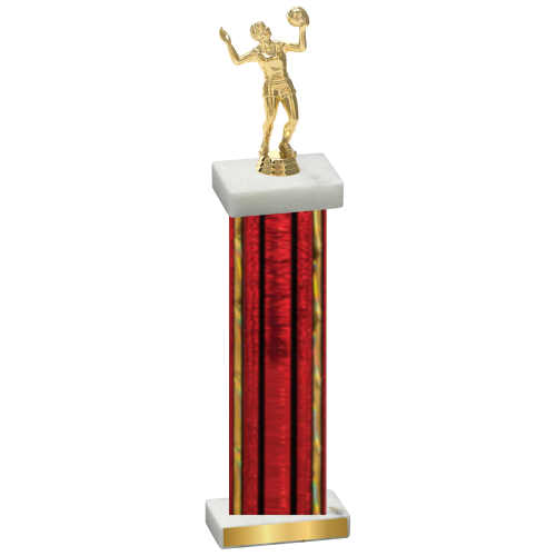 Single Red Glacier Volleyball Trophy