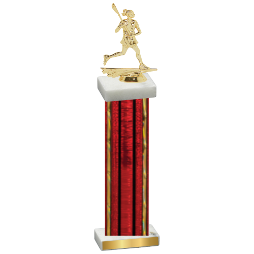 Single Red Glacier Lacrosse Trophy