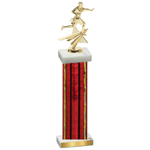 Single Red Glacier Flag Football Trophy